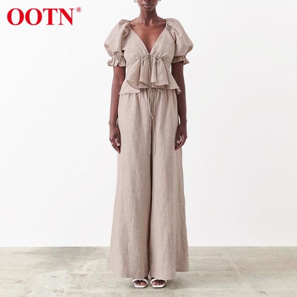khaki cotton linen 2 piece women set spring wide leg pants suit ruffle blouse casual summer two sets ladies women's, White
khaki cotton linen 2 piece women set spring wide leg pants suit ruffle blouse casual summer two sets ladies women's, White