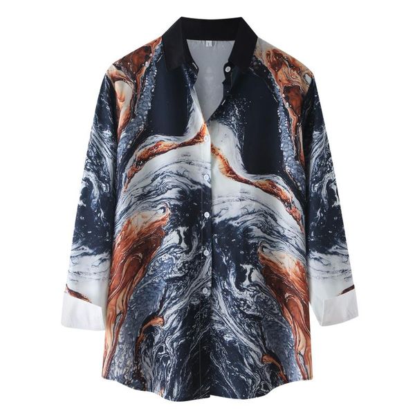 men's casual shirts fashion long sleeve floral printed worn-in comfortable standard-fit thin button-down collar shirt 2022, White;black
men's casual shirts fashion long sleeve floral printed worn-in comfortable standard-fit thin button-down collar shirt 2022, White;black