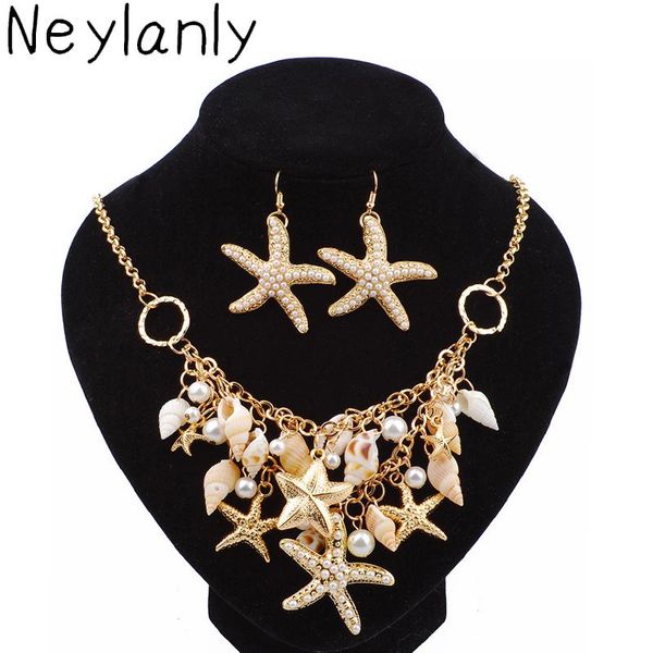 earrings & necklace bohemia classic shell jewelry sets for women vintage starfish collar bib choker statement necklaces pendants collares, Silver
earrings & necklace bohemia classic shell jewelry sets for women vintage starfish collar bib choker statement necklaces pendants collares, Silver