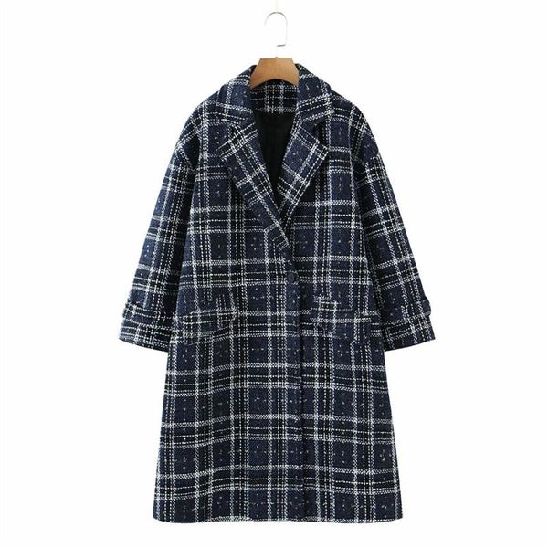women's wool & blends puwd vintage women plaid v neck woolen coat 2021 autumn fashion ladies single button loose casual windbreaker gir, Black
women's wool & blends puwd vintage women plaid v neck woolen coat 2021 autumn fashion ladies single button loose casual windbreaker gir, Black
