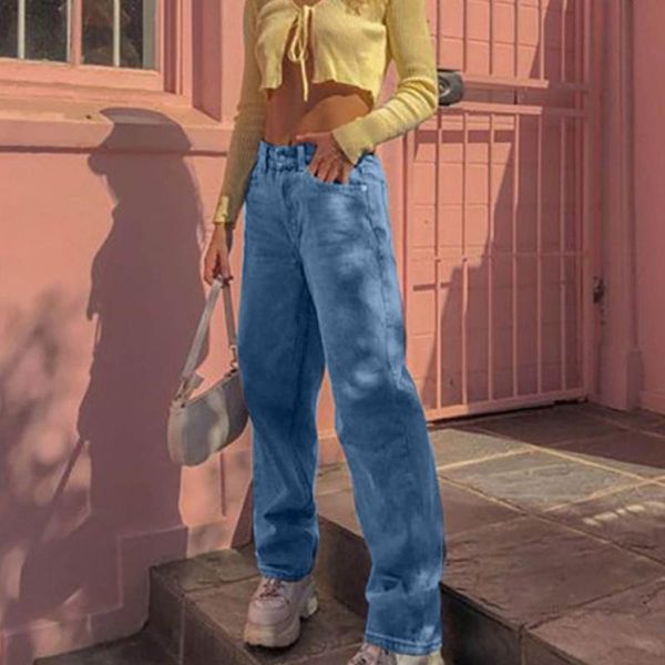 women's jeans 2021 high waist loose comfortable women plus size fashion casual straight pants mom washed boyfriend, Blue
women's jeans 2021 high waist loose comfortable women plus size fashion casual straight pants mom washed boyfriend, Blue