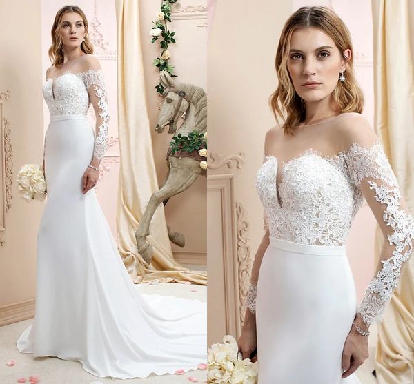 2022 bridal gown trumpet wedding dress bateau neck court train chiffon corded lace long sleeve romantic appliques vestido de noiva robe de, White
2022 bridal gown trumpet wedding dress bateau neck court train chiffon corded lace long sleeve romantic appliques vestido de noiva robe de, White