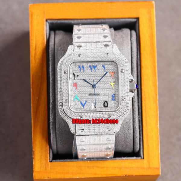 luxury watches 40mm ful iced out custom set diamonds eta2824 automatic mens watch pavé diamond painted arabic dial stainless steel bracelet, Slivery;brown
luxury watches 40mm ful iced out custom set diamonds eta2824 automatic mens watch pavé diamond painted arabic dial stainless steel bracelet, Slivery;brown