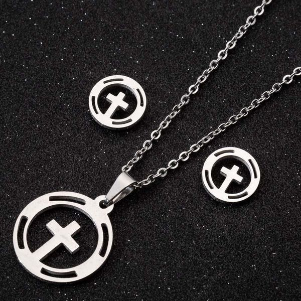 pendant necklaces cross necklace women stainless steel fashion chain set circle gold jewelry on the neck, Silver
pendant necklaces cross necklace women stainless steel fashion chain set circle gold jewelry on the neck, Silver