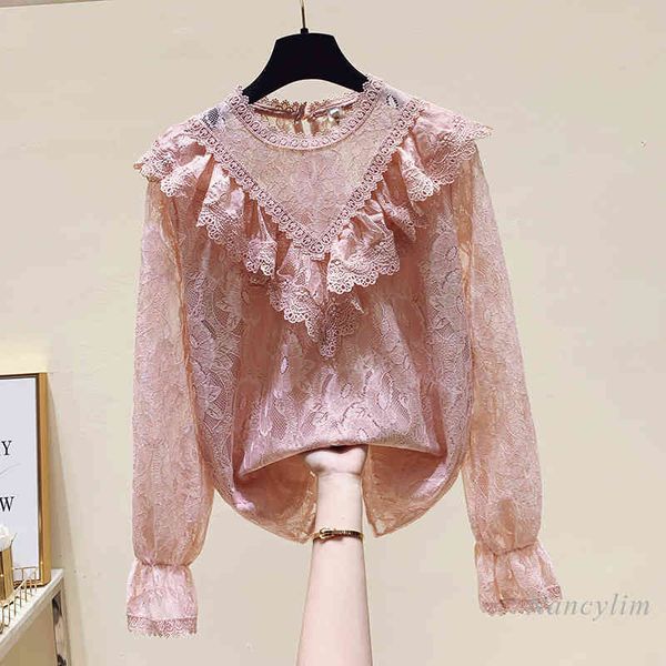 blouses elegant lace blouse women spring ruffle shirt long sleeve stand collar female all-match blusas white black pink
blouses elegant lace blouse women spring ruffle shirt long sleeve stand collar female all-match blusas white black pink