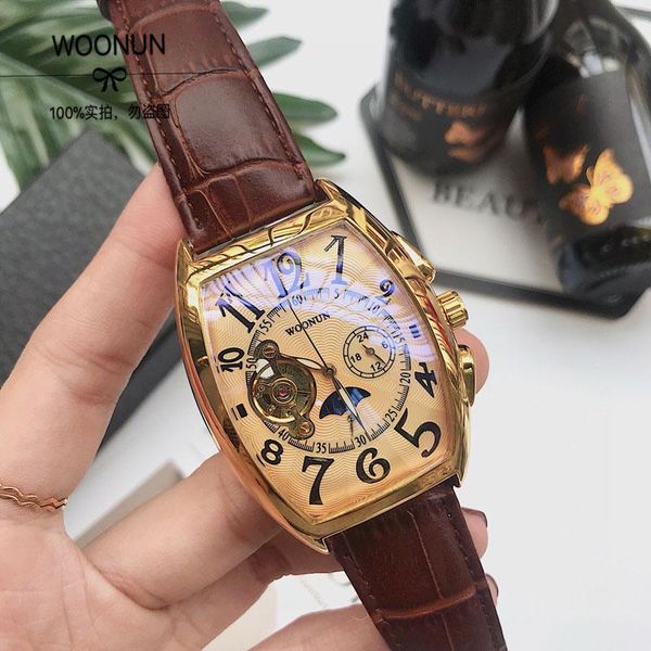 waterprood mechanical watches men luxury rose gold tonneau automatic bracelet wristwatches, Slivery;brown
waterprood mechanical watches men luxury rose gold tonneau automatic bracelet wristwatches, Slivery;brown