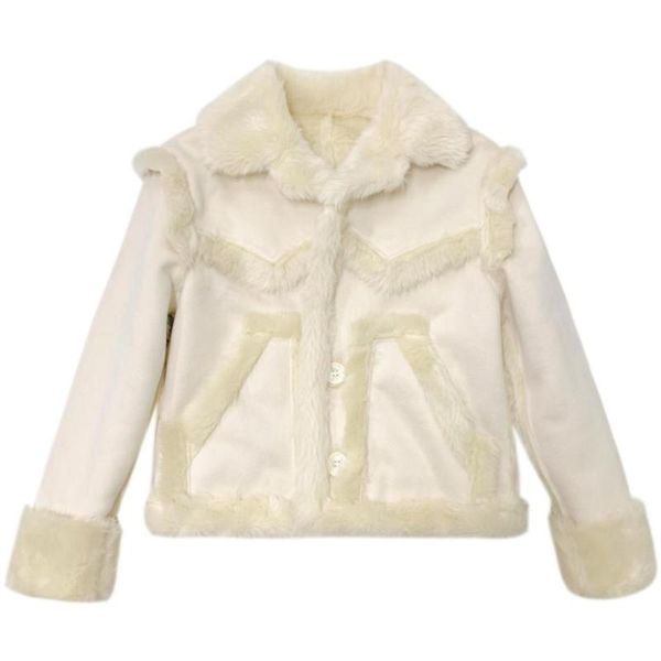 women's fur & faux lambswool coat double faced motorcycle jacket winter 2021 short elegant ladies fashion plush fleece top, Black
women's fur & faux lambswool coat double faced motorcycle jacket winter 2021 short elegant ladies fashion plush fleece top, Black