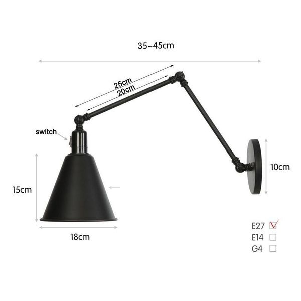 wall lamps modern adjustable long swing arm light fixture edison retro vintage lamp loft style industrial sconce with switch
wall lamps modern adjustable long swing arm light fixture edison retro vintage lamp loft style industrial sconce with switch