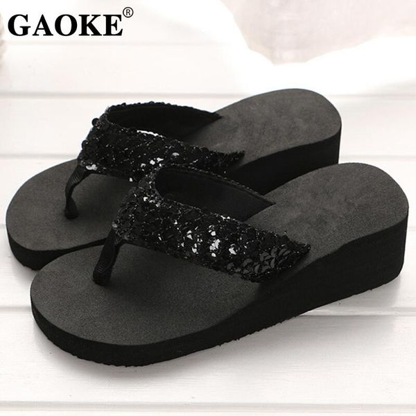 slippers arrival women fashion platform mid heel flip flops beach sandals bowknot shoes soft comfortable summer, Black
slippers arrival women fashion platform mid heel flip flops beach sandals bowknot shoes soft comfortable summer, Black