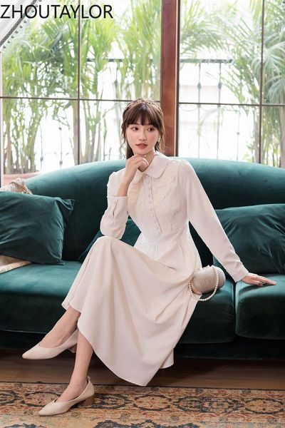 casual dresses zhoutaylor woman dress autumn v-neck high waisted femme a-line full sleeve mid-calf button vestidos female, Black;gray
casual dresses zhoutaylor woman dress autumn v-neck high waisted femme a-line full sleeve mid-calf button vestidos female, Black;gray