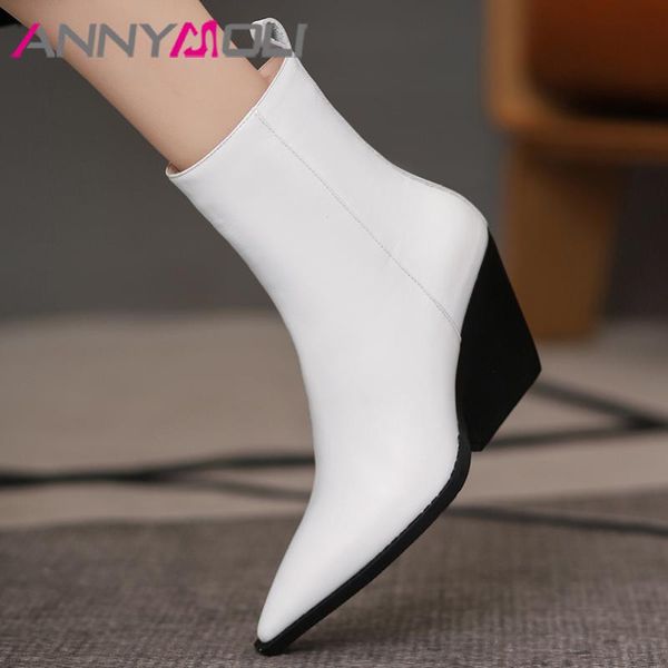 boots annymoli genuine leather shoes women ankle wedges high heel pointed toe zipper ladies fashion short winter 40, Black
boots annymoli genuine leather shoes women ankle wedges high heel pointed toe zipper ladies fashion short winter 40, Black