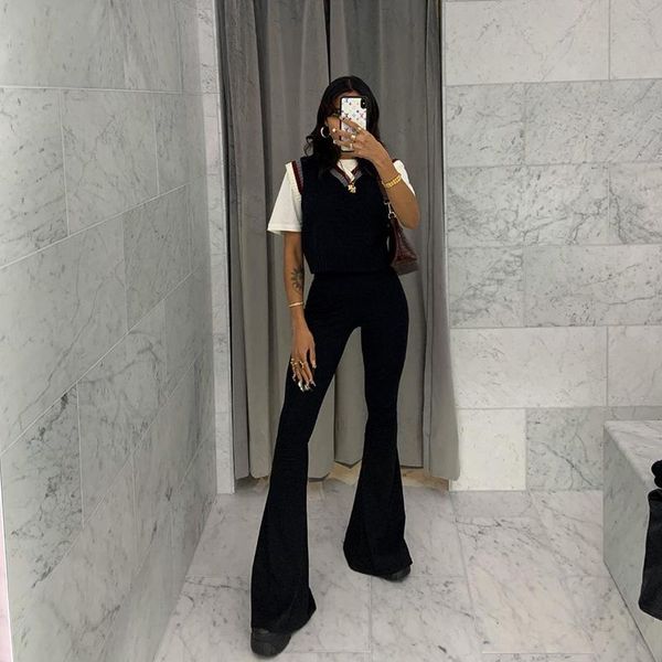 women's pants & capris casual high waist stretch skinny flared solid color flare y2k joggers women, Black;white
women's pants & capris casual high waist stretch skinny flared solid color flare y2k joggers women, Black;white