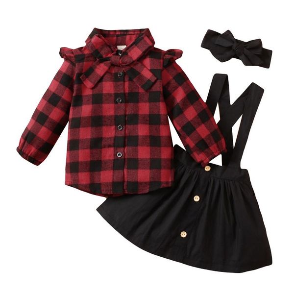 clothing sets 3 pcs infant plaid outfits, girls long sleeve lapel shirt with bow + suspender skirt headband, White
clothing sets 3 pcs infant plaid outfits, girls long sleeve lapel shirt with bow + suspender skirt headband, White