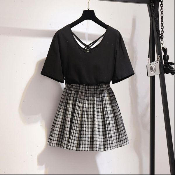 korean womens tracksuits style 2 piece set women summer outfits plaid skirt cute plus size clothes girl two, Gray
korean womens tracksuits style 2 piece set women summer outfits plaid skirt cute plus size clothes girl two, Gray