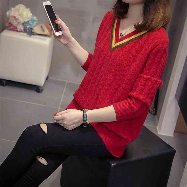 women's soft sweater v-neck pullover casual autumn and winter warm long sleeves 210427, White;black
women's soft sweater v-neck pullover casual autumn and winter warm long sleeves 210427, White;black