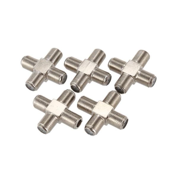 audio cables & connectors 5-pack 4-way f-type coax cable splitter combiner female to 4 for video vcr antenna tv satellite,silver
audio cables & connectors 5-pack 4-way f-type coax cable splitter combiner female to 4 for video vcr antenna tv satellite,silver