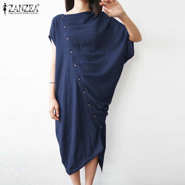 casual dresses elegant zanzea women solid short sleeve vestidos 2021 fashion asymmetric midi sundress buttons dress femme robe oversized, Black;gray
casual dresses elegant zanzea women solid short sleeve vestidos 2021 fashion asymmetric midi sundress buttons dress femme robe oversized, Black;gray