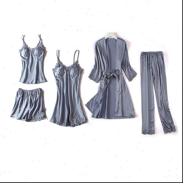 pajamas sleep wear set gray womens sleepwears 5pcs lace nightgown v neck nightwear suit sleepwear robe gown pijama nightie home, Black;red
pajamas sleep wear set gray womens sleepwears 5pcs lace nightgown v neck nightwear suit sleepwear robe gown pijama nightie home, Black;red