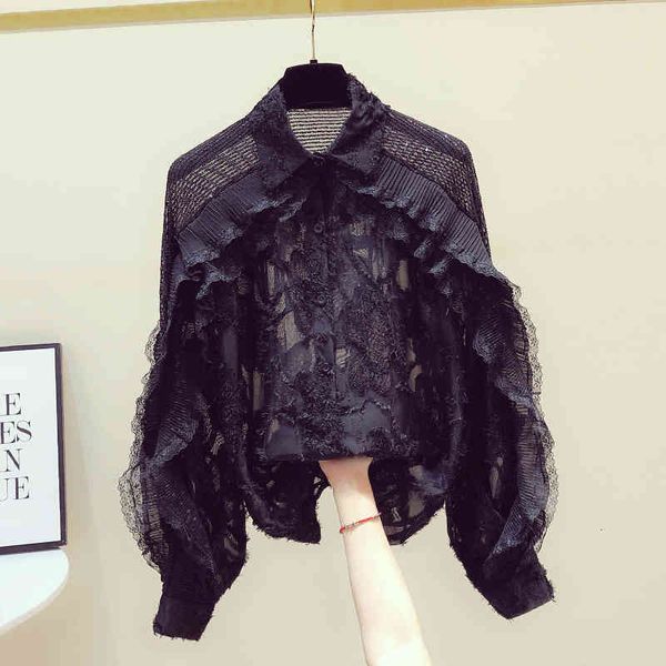 women's polos sequins lace ruffles patchwork blouse women korean modis shirt long sleeve black white 6fa5
women's polos sequins lace ruffles patchwork blouse women korean modis shirt long sleeve black white 6fa5