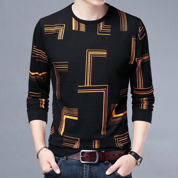 men's t-shirts long male sleeve in autumn and winter, slim fit korean shirt, ebrr, White;black
men's t-shirts long male sleeve in autumn and winter, slim fit korean shirt, ebrr, White;black