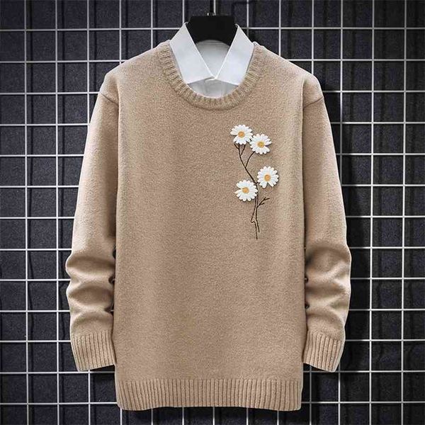 mens knitted sweater autumn winter men's pullover flower decoration jumper casual loose soft male sweaters daisy embroidery 210818, White;black
mens knitted sweater autumn winter men's pullover flower decoration jumper casual loose soft male sweaters daisy embroidery 210818, White;black