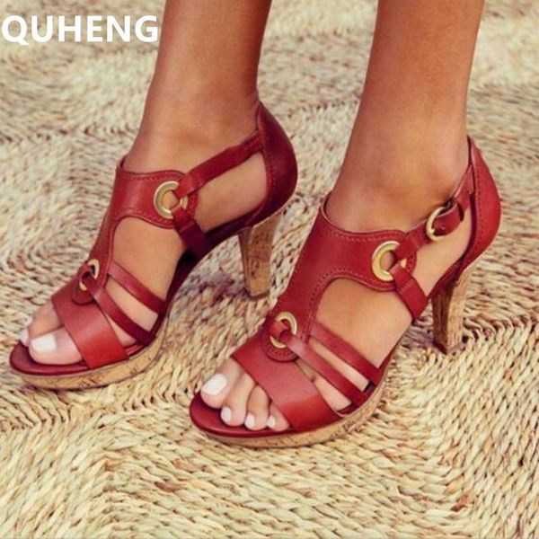 women's summer sandals ladies fashion pu leather open toe high heels shoes woman metal buckle band fine heel a121, Black
women's summer sandals ladies fashion pu leather open toe high heels shoes woman metal buckle band fine heel a121, Black