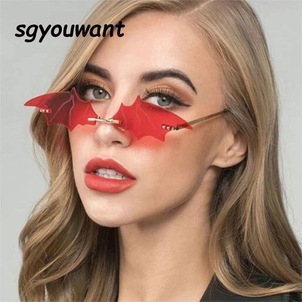 unique bat shape ins rimless women sunglasses brand designer ladies clear ocean lens eyewear fashion sun glasses, White;black
unique bat shape ins rimless women sunglasses brand designer ladies clear ocean lens eyewear fashion sun glasses, White;black