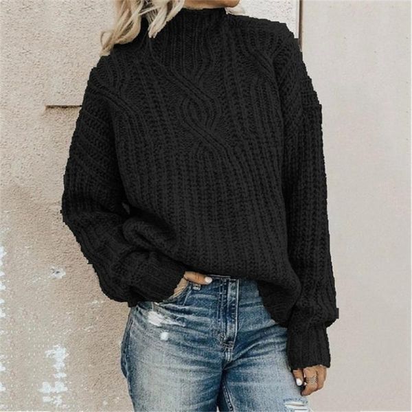 women's sweaters 2021 european american sweater women turtleneck knit pullover ladies twist autumn winter, White;black
women's sweaters 2021 european american sweater women turtleneck knit pullover ladies twist autumn winter, White;black