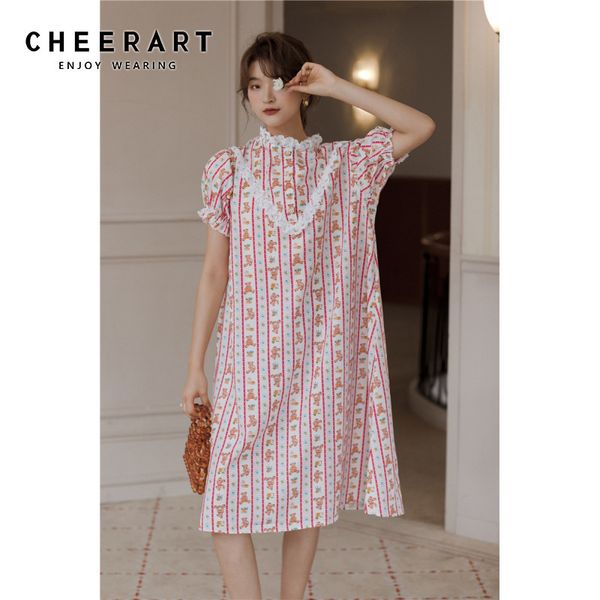 pink vintage lace neck puff sleeve long summer dress women straight cartoon print striped korean 210427, Black;gray
pink vintage lace neck puff sleeve long summer dress women straight cartoon print striped korean 210427, Black;gray