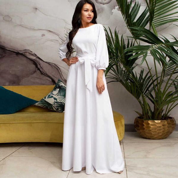 women's comfortable summer simple solid color long sleeve round neck belt lantern sleeve dress, Black;gray
women's comfortable summer simple solid color long sleeve round neck belt lantern sleeve dress, Black;gray