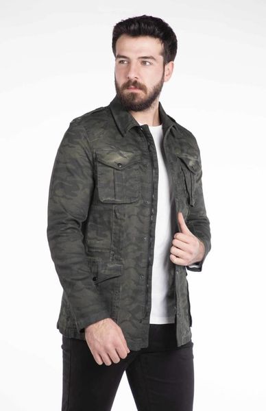 men's jackets makapia camouflage patterned jean jacket, Black;brown