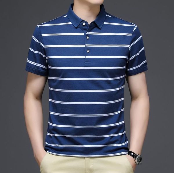 men's polos summer shirt silk cotton stripes middle-aged old dad short-sleeved lapel loose 40-50 years, White;black
men's polos summer shirt silk cotton stripes middle-aged old dad short-sleeved lapel loose 40-50 years, White;black