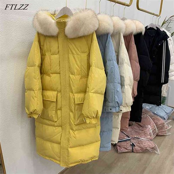 winter jacket women natural fur hooded long down parka loose streetwear 90% white duck coat snow warm outwear 210430, Black
winter jacket women natural fur hooded long down parka loose streetwear 90% white duck coat snow warm outwear 210430, Black