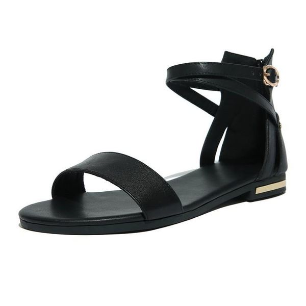 large sandals women shoes 34-46cm flat summer heel leather sandles fashion open toe, Black
large sandals women shoes 34-46cm flat summer heel leather sandles fashion open toe, Black