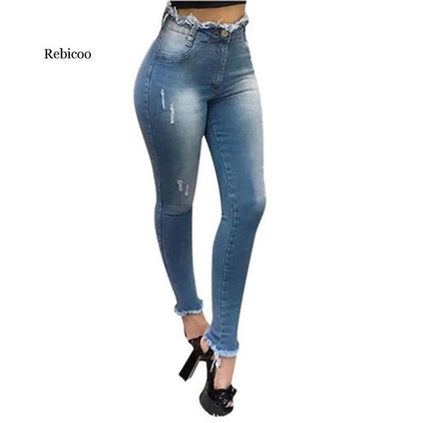 women's jeans high waist skinny torn holes plus size pencil pants for women stretch slim calf blue
women's jeans high waist skinny torn holes plus size pencil pants for women stretch slim calf blue