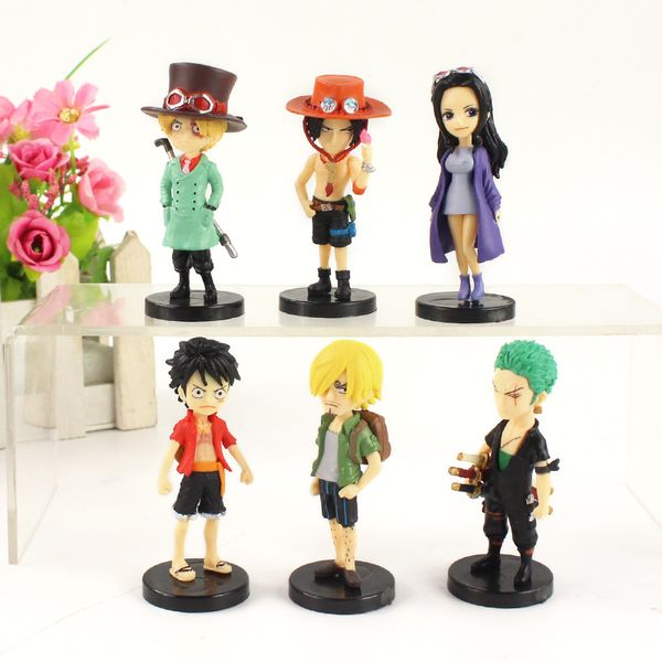 

6pcs/lot Anime OP Luffy Zoro Sanji Ace Sabo Boa Hancock PVC Figure Toy Collection Model Doll Gift for kids