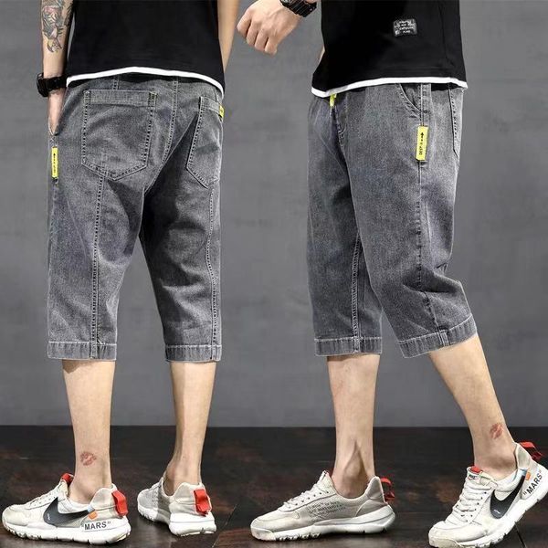men's jeans summer thin denim shorts cropped trousers loose straight elastic pants casual harlan trend, Blue
men's jeans summer thin denim shorts cropped trousers loose straight elastic pants casual harlan trend, Blue