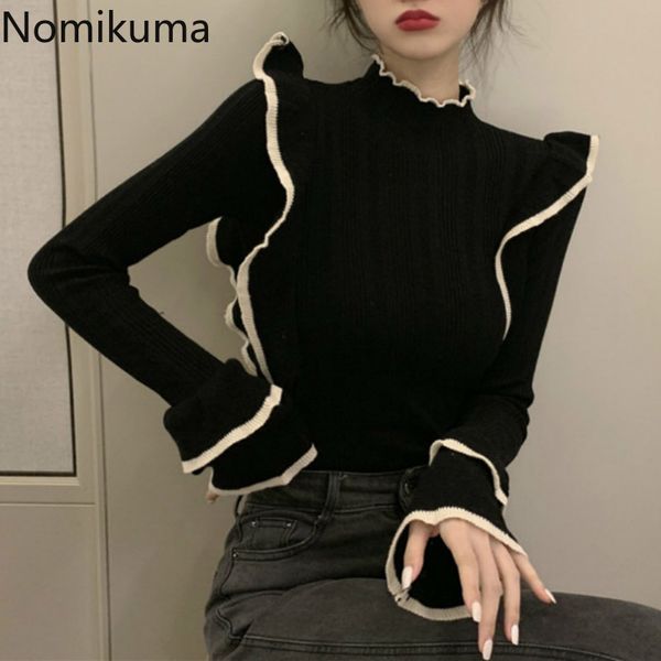nomikuma half turtleneck slim sweater women contrast color long sleeve basic knitted ruffles korean chic jumpers 3d630 210514, White;black
nomikuma half turtleneck slim sweater women contrast color long sleeve basic knitted ruffles korean chic jumpers 3d630 210514, White;black