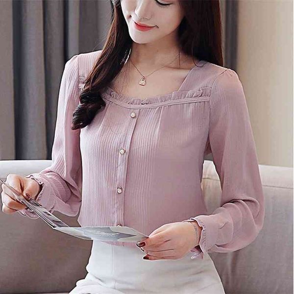 new korean slim long sleeve female shirt fashion chiffon white blouses shirts blusas mujer de moda women's shirts 11g 210323
new korean slim long sleeve female shirt fashion chiffon white blouses shirts blusas mujer de moda women's shirts 11g 210323