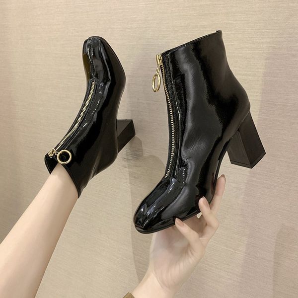 solid black boots autumn winter ankle boots for women shoes woman patent leather metal zip square high heels motorcycle boots
solid black boots autumn winter ankle boots for women shoes woman patent leather metal zip square high heels motorcycle boots