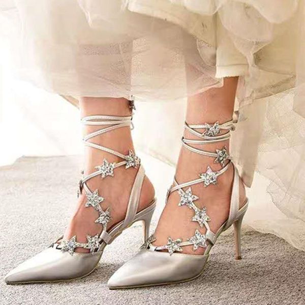 gladiator women sandals cross-tied designer high heels bling stars decor summer shoes woman pumps pointed toe wedding, Black
gladiator women sandals cross-tied designer high heels bling stars decor summer shoes woman pumps pointed toe wedding, Black