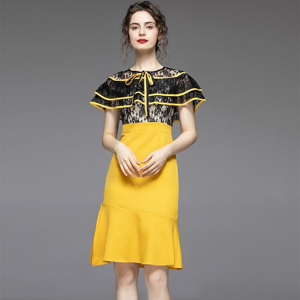 dress arrival of summer mermaid up female ruffled yellow bodycon lace elegant mantle sleeves office lady dressed ozex, Black;gray
dress arrival of summer mermaid up female ruffled yellow bodycon lace elegant mantle sleeves office lady dressed ozex, Black;gray