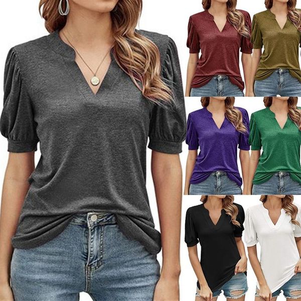 women's t-shirt 2021 summer v-neck short sleeved casual loose solid color simple fashion clothing chemisier femme, White
women's t-shirt 2021 summer v-neck short sleeved casual loose solid color simple fashion clothing chemisier femme, White