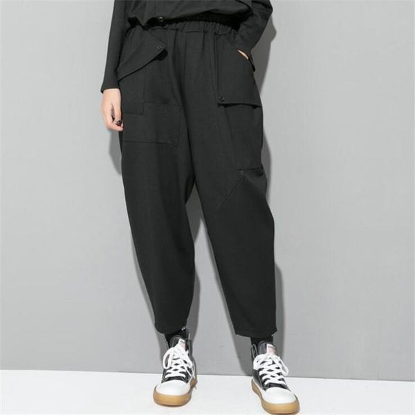 women's pants & capris winter harajuku japanese plus size women wide leg streetwear harem loose elastic waist pocket ankle length panta, Black;white
women's pants & capris winter harajuku japanese plus size women wide leg streetwear harem loose elastic waist pocket ankle length panta, Black;white