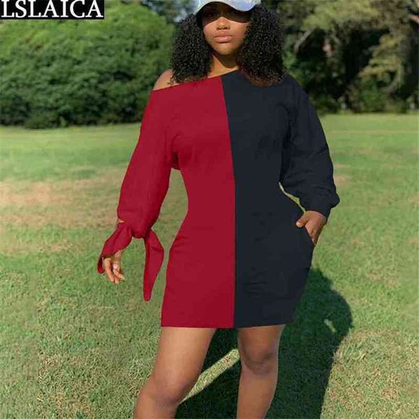 casual dresses for women fashion color matching patchwork long sleeve mini dress one shoulder plus size ropa mujer 210515, Black;gray
casual dresses for women fashion color matching patchwork long sleeve mini dress one shoulder plus size ropa mujer 210515, Black;gray