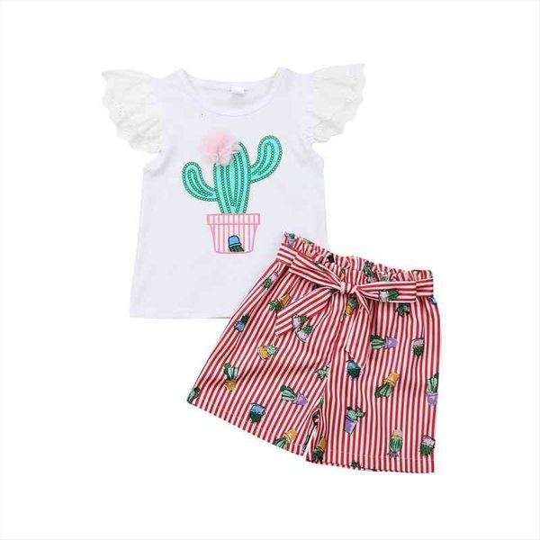 summer toddler baby girl clothes sets 1-5y lace cactus pink stripe short pants outfits, White
summer toddler baby girl clothes sets 1-5y lace cactus pink stripe short pants outfits, White