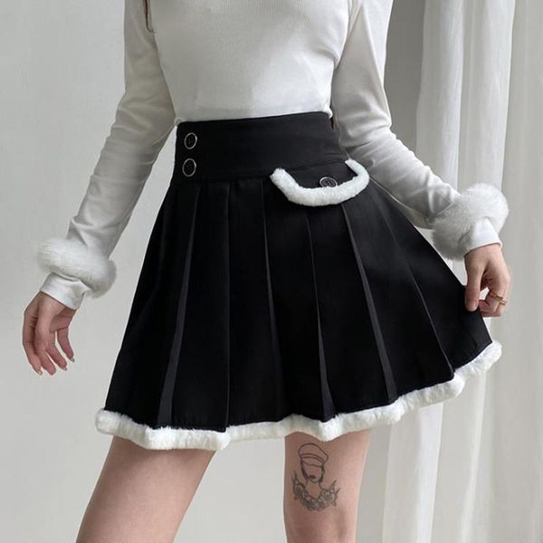 skirts women's casual stitching pleated mini solid color buttons short skirt high waist a-line unique burrs design, Black
skirts women's casual stitching pleated mini solid color buttons short skirt high waist a-line unique burrs design, Black