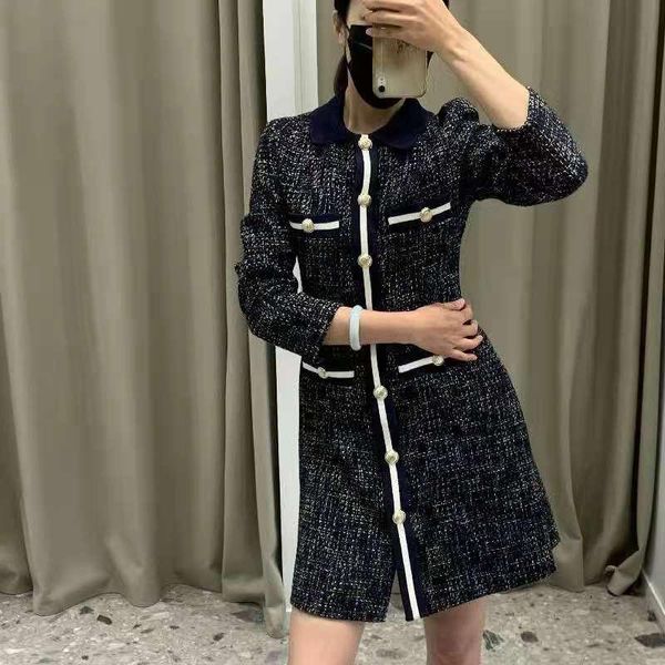 casual dresses women dress 2021 early autumn tweed knitted long sleeve lapel slim, Black;gray
casual dresses women dress 2021 early autumn tweed knitted long sleeve lapel slim, Black;gray