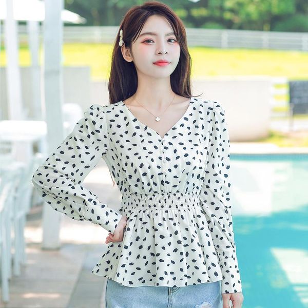 women's blouses & shirts 2021 arrival spring autumn women v-neck long sleeve shirt korean fashion print elastic slim chiffon casual, White
women's blouses & shirts 2021 arrival spring autumn women v-neck long sleeve shirt korean fashion print elastic slim chiffon casual, White