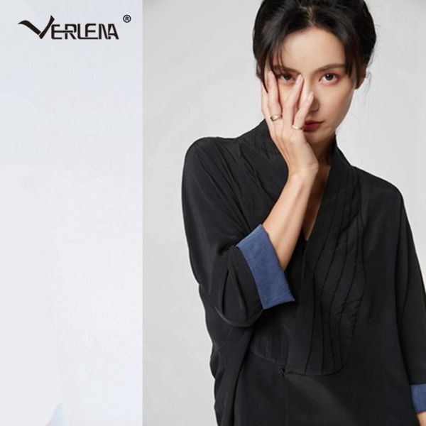 women's blouses & shirts verlena black shirt fashion woman 2021 chinese traditional taoism robe vintage buckle panel 100% silk blouse, White
women's blouses & shirts verlena black shirt fashion woman 2021 chinese traditional taoism robe vintage buckle panel 100% silk blouse, White